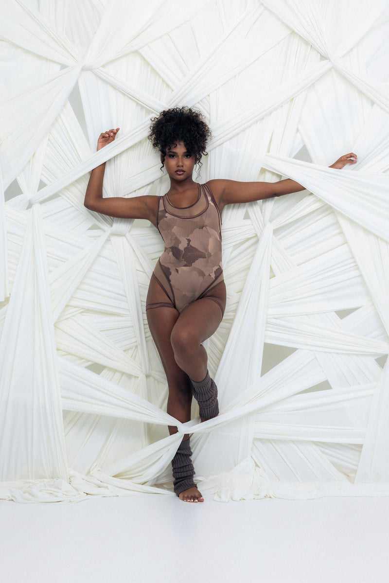 Peonies Bodysuit-skin tones